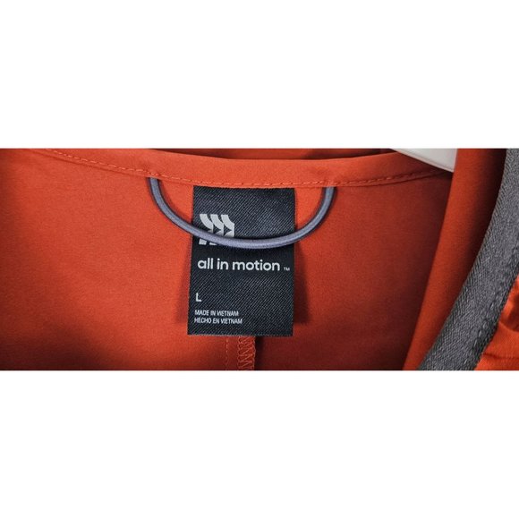 All In Motion Men Jacket Size Large Lightweight Water Repellent Rust/Orange Zip - Picture 6 of 9